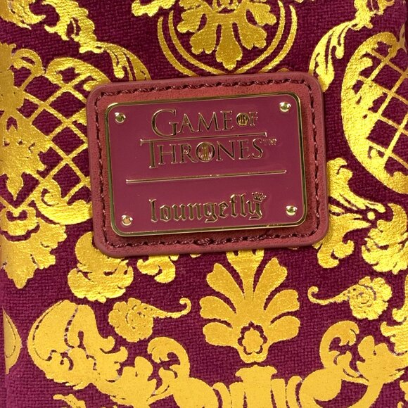 Loungefly Game of Thrones Joffrey Cosplay Mini Backpack Burgundy Gold NWT - Picture 5 of 17